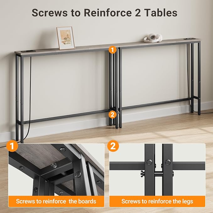 ELYKEN 5.9" Narrow Console Sofa Table - Image 7