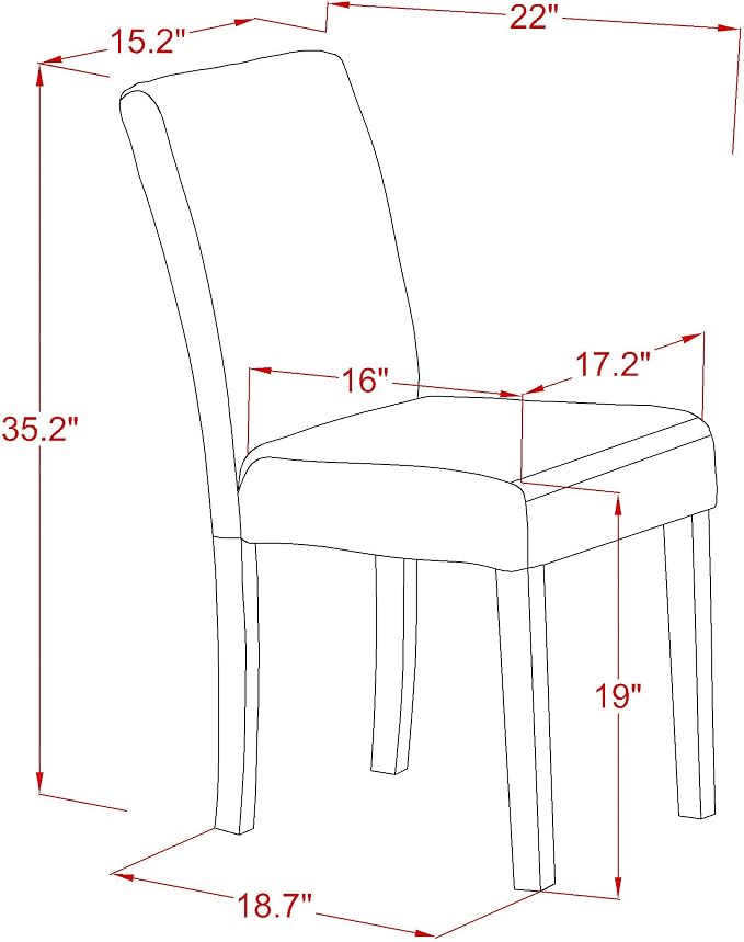 East West Furniture ABP8T05 Abbott Parson Chairs - Image 3