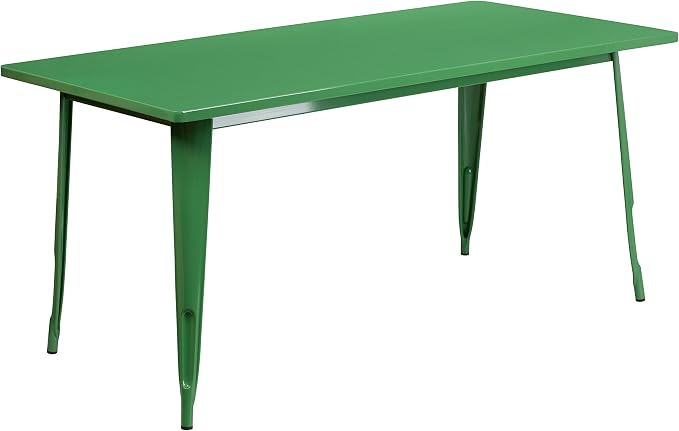 Flash Furniture Charis Commercial Grade 31.5" x 63" Rectangular Green Metal by FlashFurniture