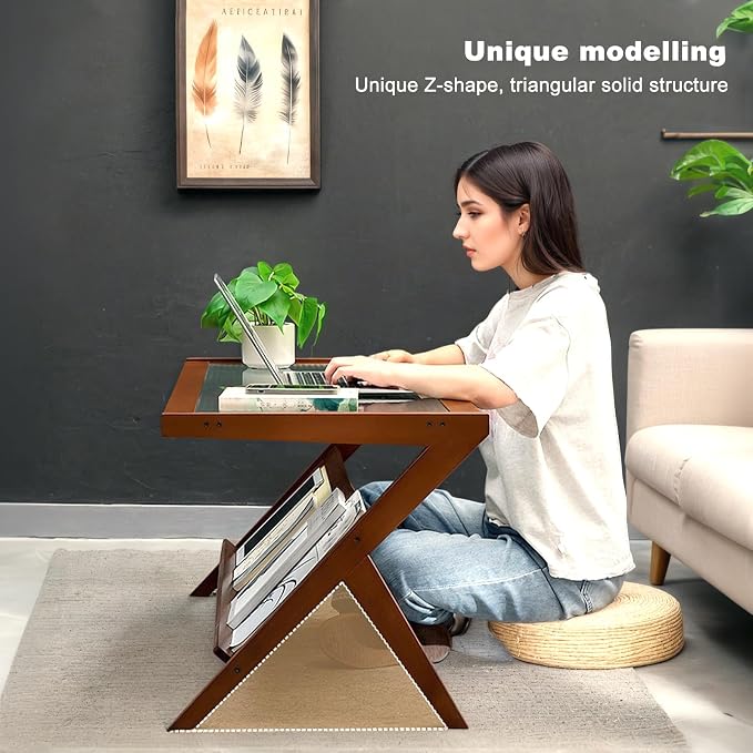 Boho-Inspired Rustic Brown Rattan Coffee Table – Mid Century Modern Style - Image 7