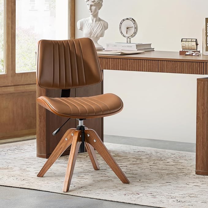 HULALA HOME Faux Leather Home Office Chair - Image 7
