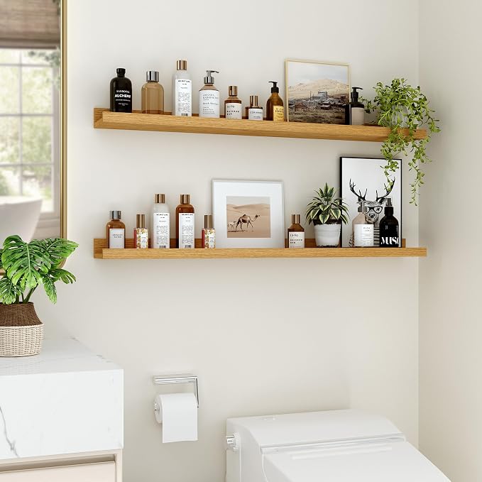 Floating Shelves for Wall, 36 inch Wood Floating Shelves Set of 2, Picture - Image 5