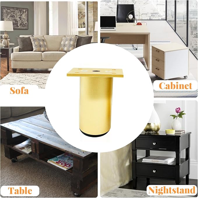 Set of 4 Aluminum Alloy Furniture Legs 2.36 Inch Height, 1.5 Inch Diameter - Image 5