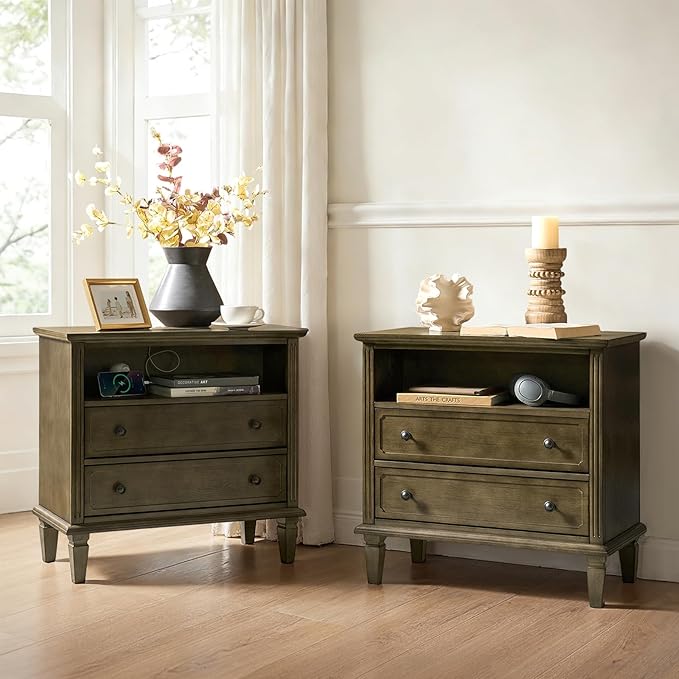 HULALA HOME Farmhouse End Table by HULALAHOME