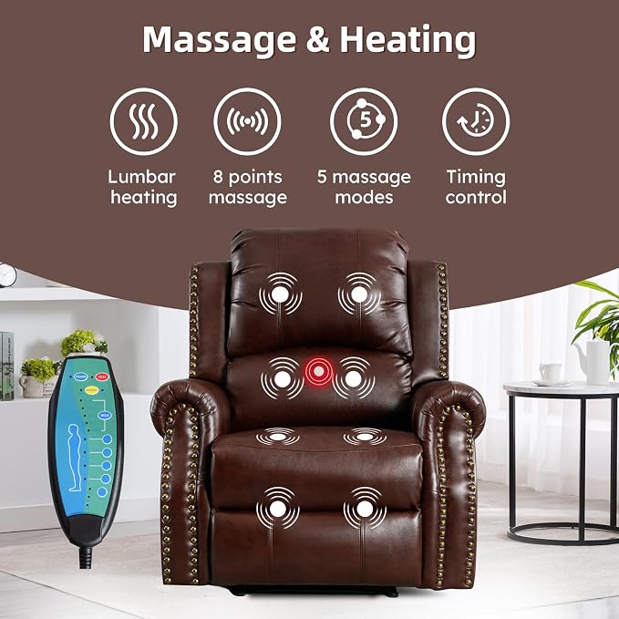 EBELLO 2 Piece Power Faux Leather Recliner Sofa Set, Reclining Living Room - Image 4