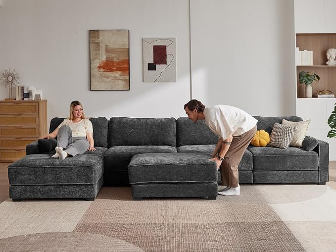 Vipbear 160" Oversized Modular Sectional Sofa, U Shaped Couch Set - Image 8