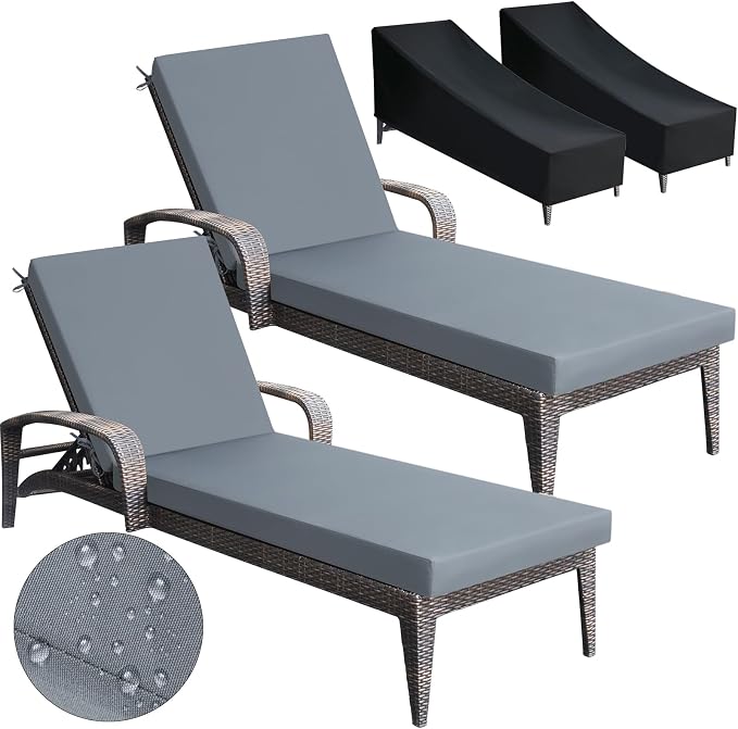 Patelai 2 Set Outdoor Chaise Lounge Cushions by Patelai