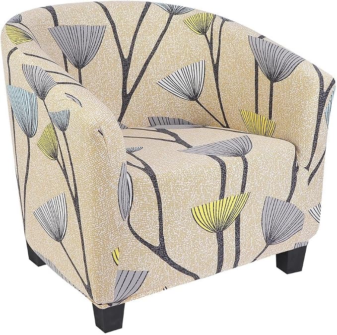 SearchI Club Chair Slipcover Stretch Barrel Chair Covers Printed Tub Chair by SearchI