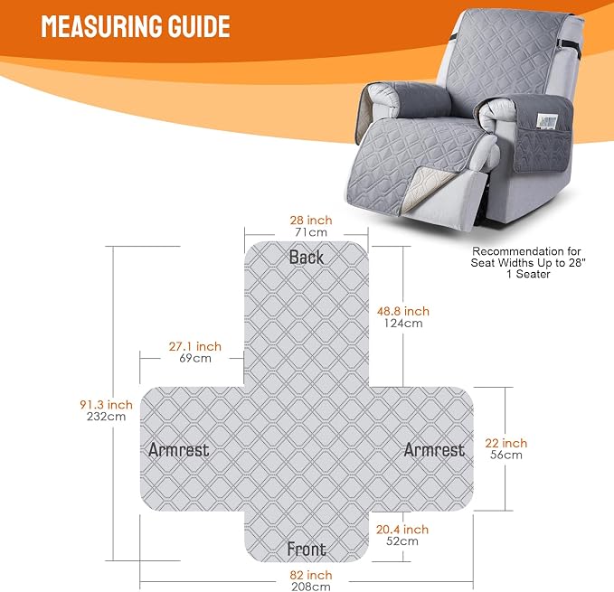 VANSOFY 100% Waterproof Recliner Chair Covers, Recliner Cover Non-Slip Dog - Image 5