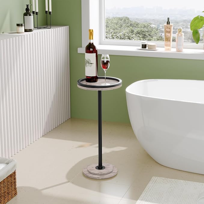 HOOBRO Small Round Side Table, Drink Table, Coffee Martini Table - Image 2