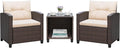 Greesum 3 Pieces Patio Furniture Sets Outdoor PE Rattan Wicker Chairs by BuynowfromGreesum