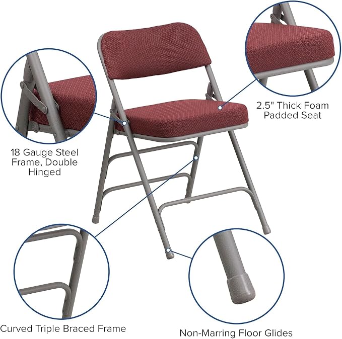 Flash Furniture HERCULES Series Premium Curved Triple Braced & Double Hinged - Image 7