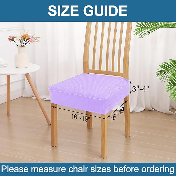 Smiry Waterproof Seat Covers for Dining Room Chairs Set of 6, Stretch Jacquard - Image 2