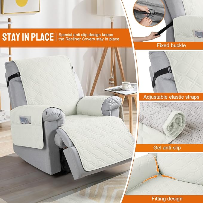 VANSOFY 100% Waterproof Recliner Chair Covers, Recliner Cover Non-Slip Dog - Image 3