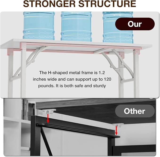 TEMI Long Computer Desk Folding Table - Image 6
