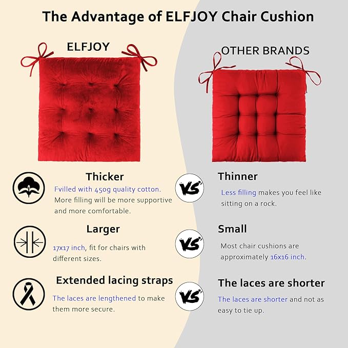ELFJOY Rocking Chair Cushion Large Rocking Chair Pads - Image 3