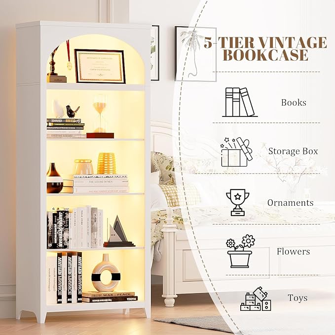 Dystler 5-Tier Arched Bookshelf - Image 6