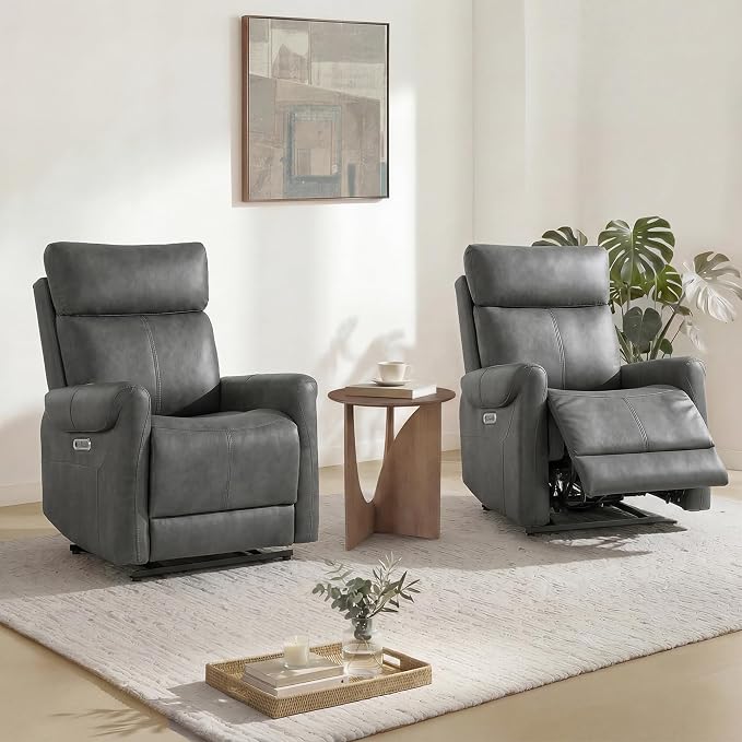 KISLOT Leather Recliner Chair Set of 2, Wall Hugger RV Recliners by Kislot
