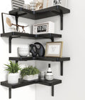 Venusmiles Corner Floating Shelves Set of 4, Wall Mounted L-Shaped Storage by Venusmiles