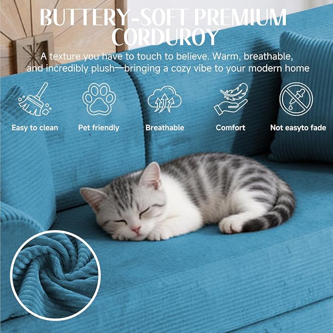 79'' Convertible Sofa Bed, 6 in 1 Folding Floor Futon Couch Sleeper - Image 5