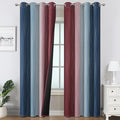 Estelar Textiler Navy Blue and Burgundy Red Ombre Blackout Curtains 90 Inch by ESTELARTEXTILER