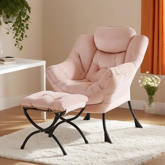 Tiita Lazy Chair with Ottoman, Comfy Leisure Sofa Armchair with Ottoman - Image 3