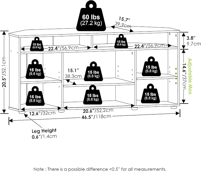 Furinno BESI TV Stand, No Tools Assembly Industrial Style Entertainment Center - Image 2