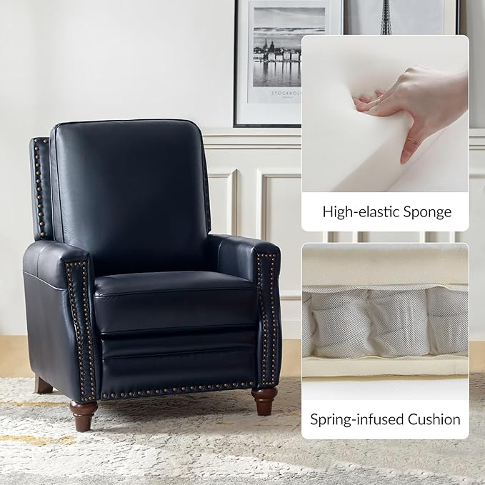 HULALA HOME Genuine Leather Manual Recliner Chairs Set of 2 - Image 6