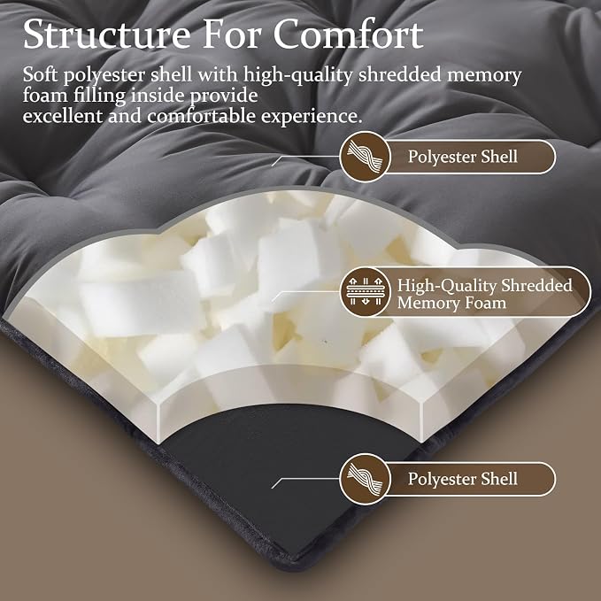 SHOUREN Japanese Futon Mattress Floor Mattress 3" Tatami Mat, Shredded Memory - Image 7