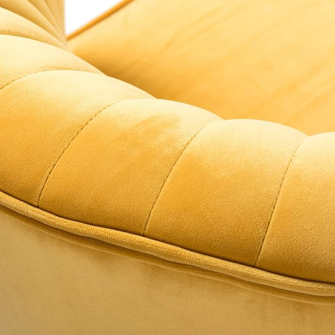 HULALA HOME Velvet Accent Chair, Modern Upholstered Cute Side Chair - Image 7