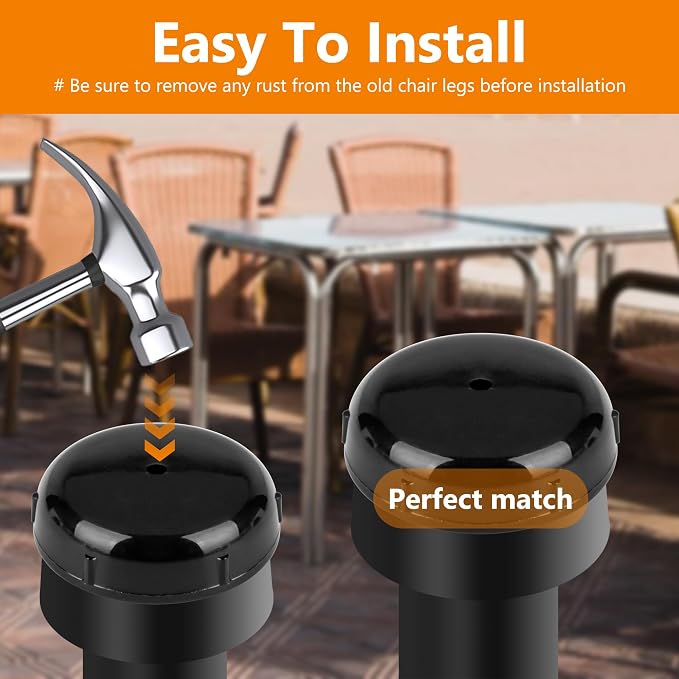 36-Pack Wrought Iron Patio Furniture Feet Caps 1-1/2 inch Round Plastic Outdoor - Image 11