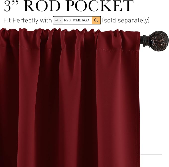 RYB HOME RV Curtains for Camper Windows, Mini Small Thermal Insulated Sunlight - Image 2