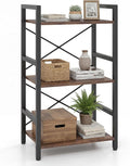Tangkula 3-Tier Industrial Bookshelf, 16.5" Width Wooden Open Bookcase by TANGKULA
