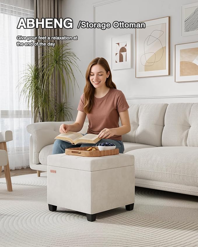 ABHENG Velvet Cover Steel Frame Ottoman - Image 6