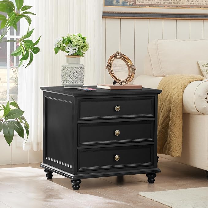 Joaxswe 24" Wide Farmhouse Night Stand Set of 2, Large End Table - Image 7