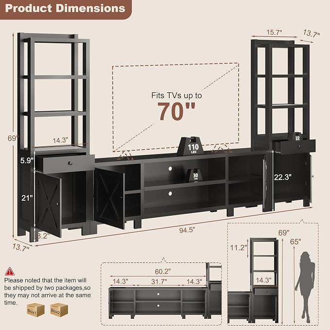 94" W Entertainment Center - Image 2
