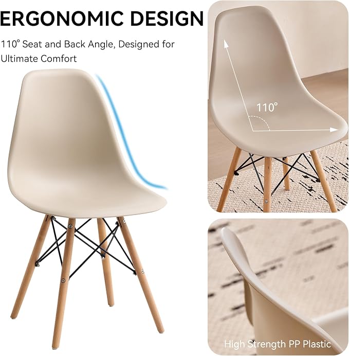 5-Piece Round Dining Table Set, Small 31.5" Kitchen Table Chairs Set of 4 Space - Image 5