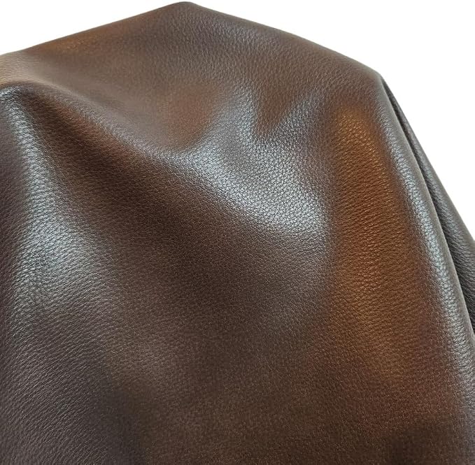 NAT Leathers | Cacao Brown Pebblegrain Soft Faux Vegan Leather PU | 2 Yards Cut - Image 9