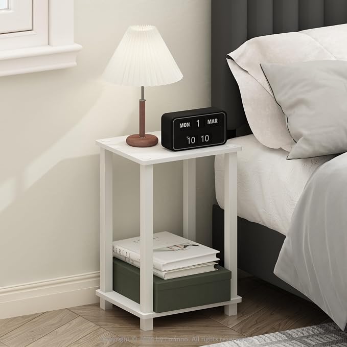 Furinno Simplistic Night Stand, 2-Tier Small Nightstand by Furinno-FitsYourSpaceFitsYourBudget