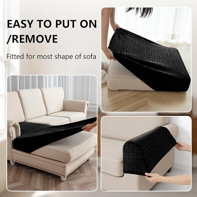 UNBBRRL 10 Pieces Stretch Sofa Cushion Covers - Image 4