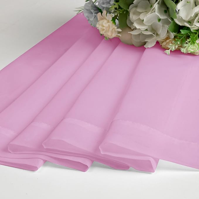 Lecloud Light Pink Sheer Curtains 45 Inch Length 2 Panels, Airy Voile Curtains - Image 3
