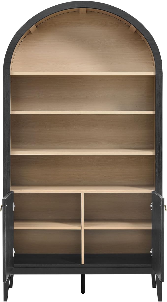 Modway Nolan Tall Arched Storage Display Cabinet in Black - Image 9