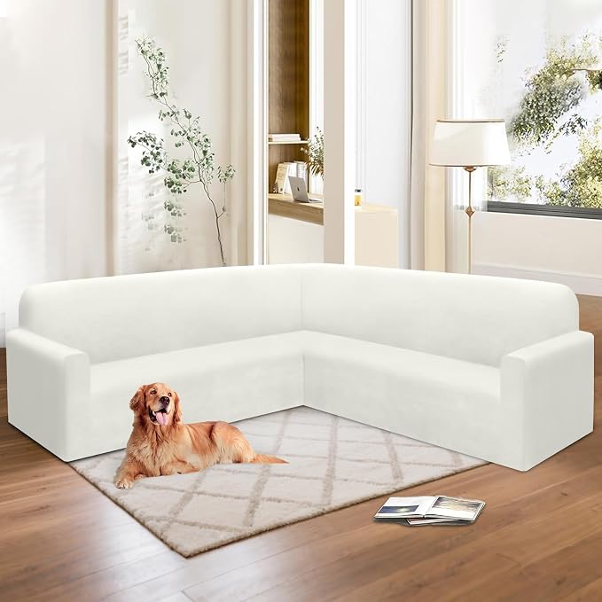 HDCAXKJ Corner Sectional Couch Covers Velvet Stretch L Shape Sofa Cover Soft - Image 6