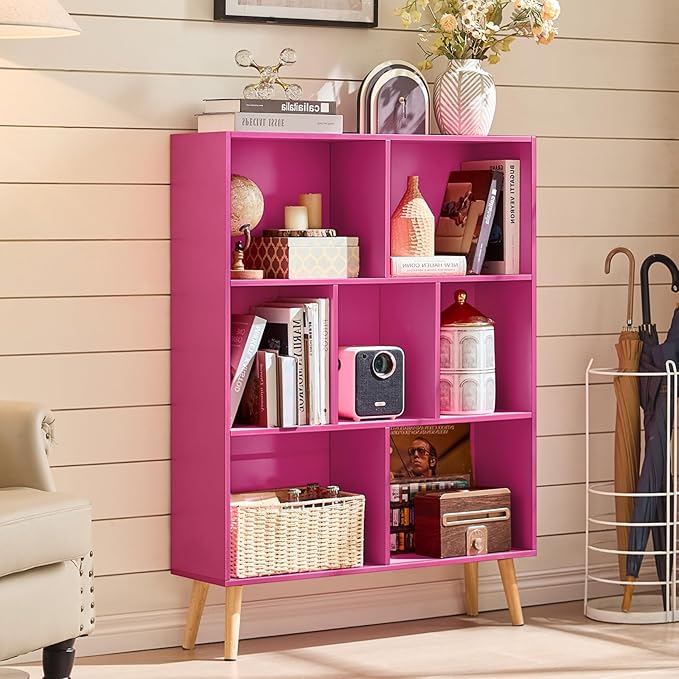 LEYAOYAO 7 Cube Bookshelf, 3 Tier Book Shelf - Image 3