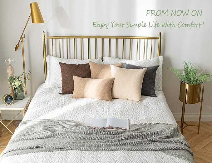 Stellhome Fall Burlap Throw Pillow Covers Solid Farmhouse Linen Pillowcase - Image 7