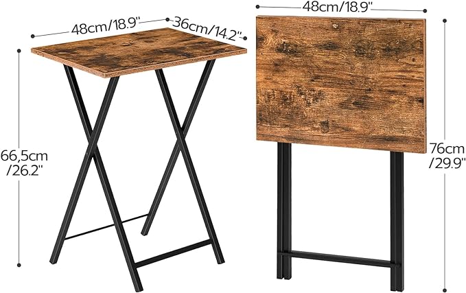 HOOBRO Folding TV Tray Tables, Industrial Snack Tables - Image 3