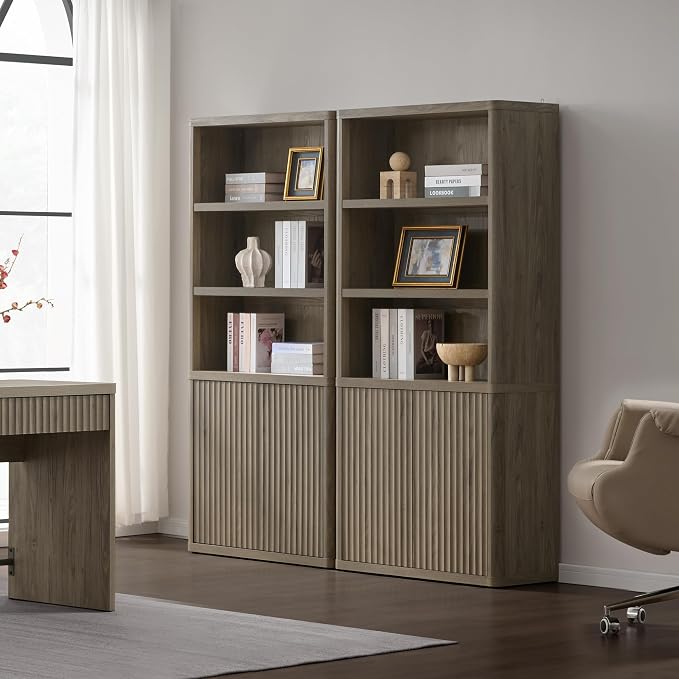 SICOTAS Book Shelf with Doors 71" Tall 6 Tier Bookshelf with Adjustable Shelves - Image 7