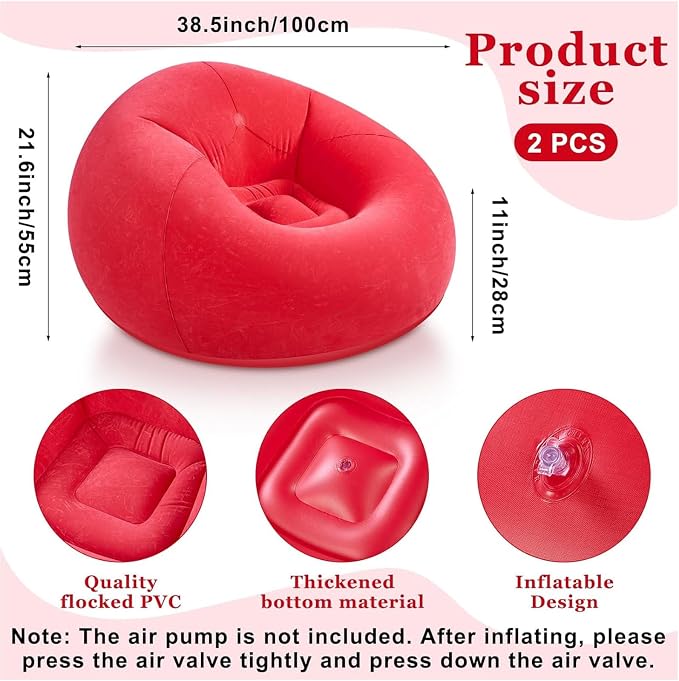 Realspring Inflatable Bean Bag Chairs Outdoor Blow up Camping Chairs Inflatable - Image 3