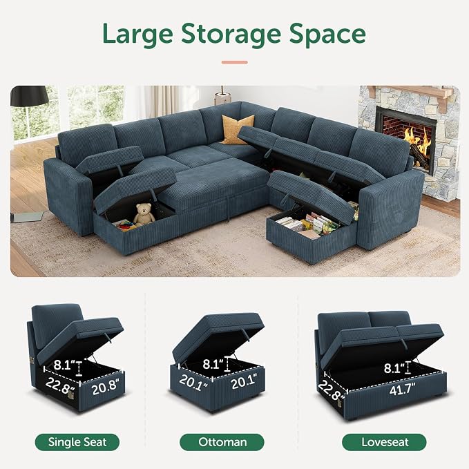 HONBAY Modular Sectional Sleeper Sofa - Image 5
