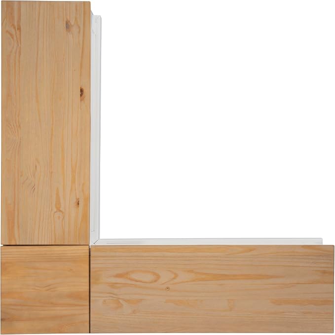 Linon Harris Natural and White Two Tone Backless Corner Breakfast Nook - Image 16